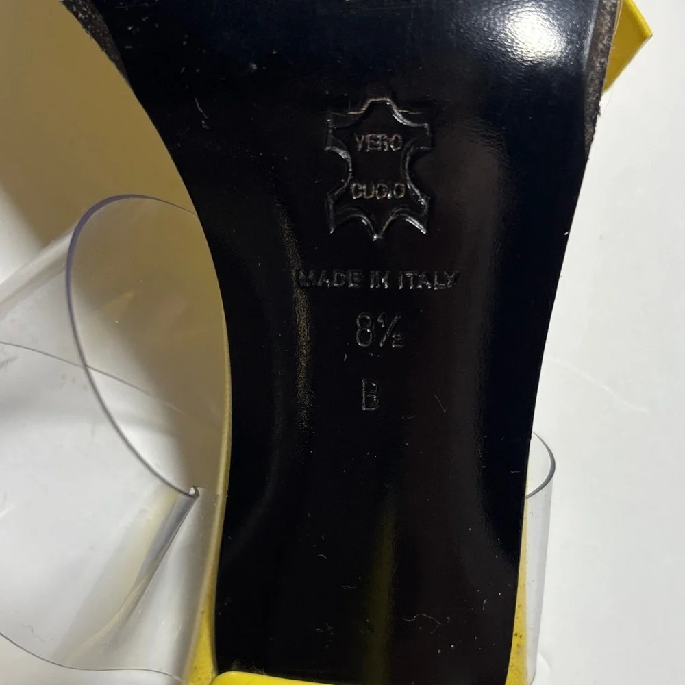 Versani Yellow Heels Sandals Women Size 8 1/2 - Picture 14 of 16